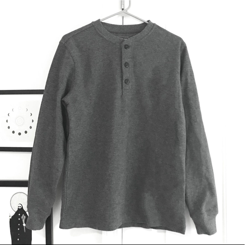 NEW grey LL Bean henley + blue baseball henley